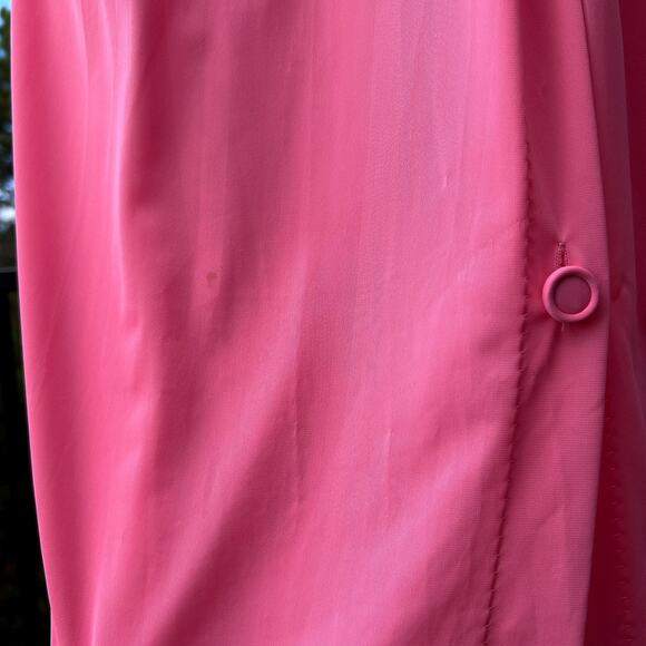 Vintage 50s Vanity Fair Day Glo Pink Nylon Chiffon Embroidered Peignoir Set XS S - Picture 11 of 12